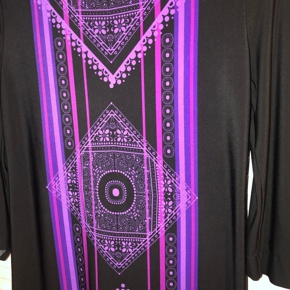 London Times midi Black and Purple shift Dress Size 4 - Picture 6 of 8